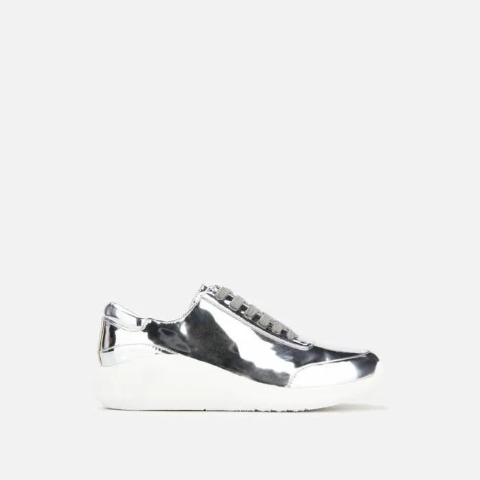Kenneth Cole Mello Silver Platform Sneaker Silver Women Sneakers
