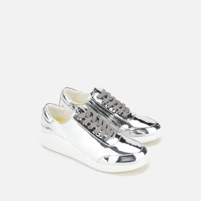 Kenneth Cole Mello Silver Platform Sneaker Silver Women Sneakers
