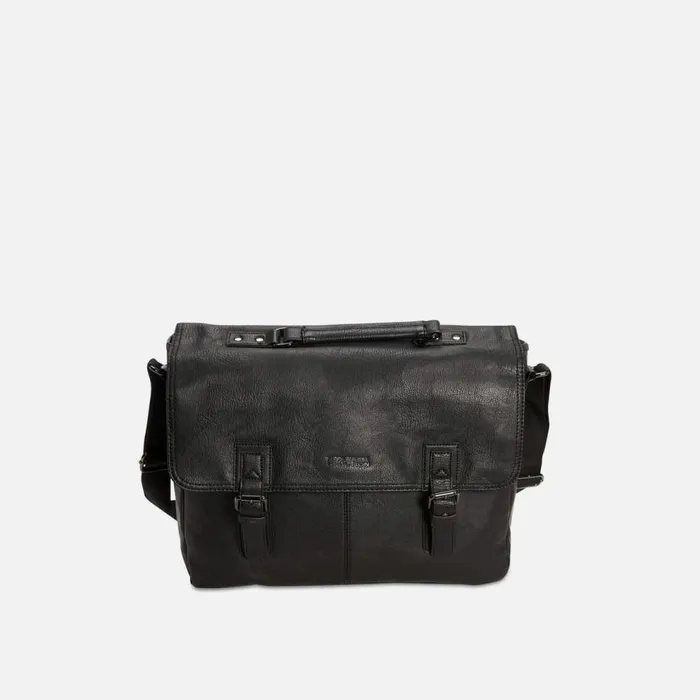 Kenneth Cole Modern Dilemma Pebbled Faux Leather 15034 Laptop and Tablet Business Case Travel Bag Black Men Bags
