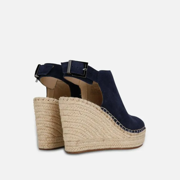 Kenneth Cole Olivia Suede Espadrille Wedge Navy Women Sandals