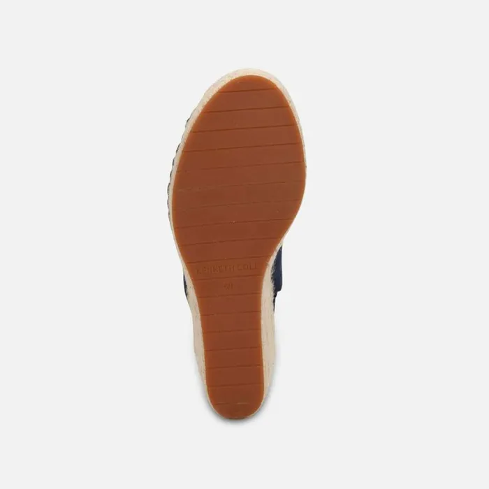 Kenneth Cole Olivia Suede Espadrille Wedge Navy Women Sandals