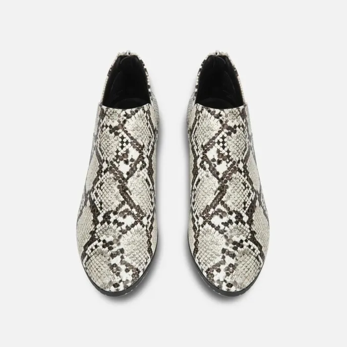 Kenneth Cole Side Skip Snake Print Ankle Bootie Blackwhite Women Boots Booties