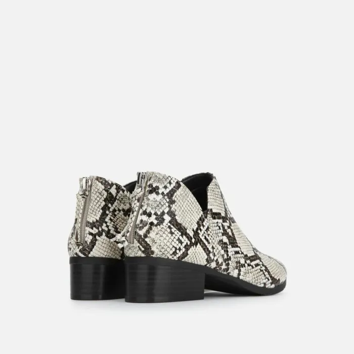 Kenneth Cole Side Skip Snake Print Ankle Bootie Blackwhite Women Boots Booties