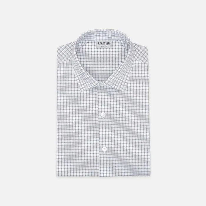 Kenneth Cole Slim Tek Fit Spread Collar Dress Shirt Wine Men Dress Shirts
