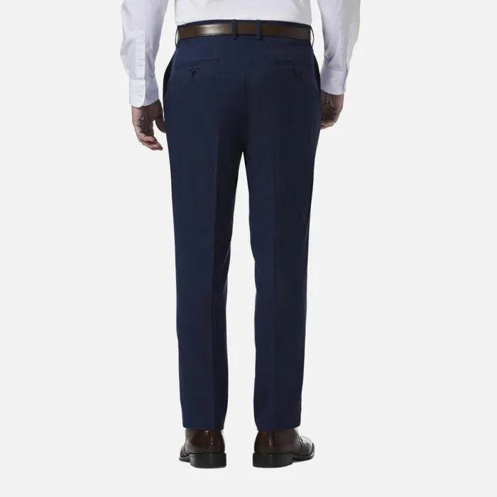 Kenneth Cole Stretch Gab Slim Fit Flex Waistband Flat Front Dress Pant Royal Blue Men Bottoms