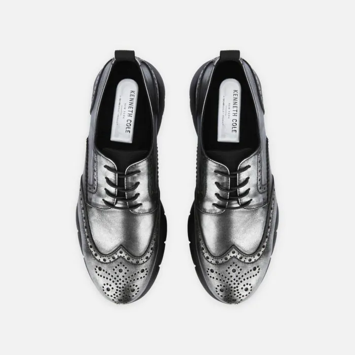 Kenneth Cole Trent Brogue Oxford With Flex Silver Men Oxfords