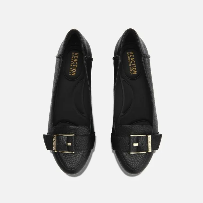 Kenneth Cole Viv Buckle Ballet Black Women Flats