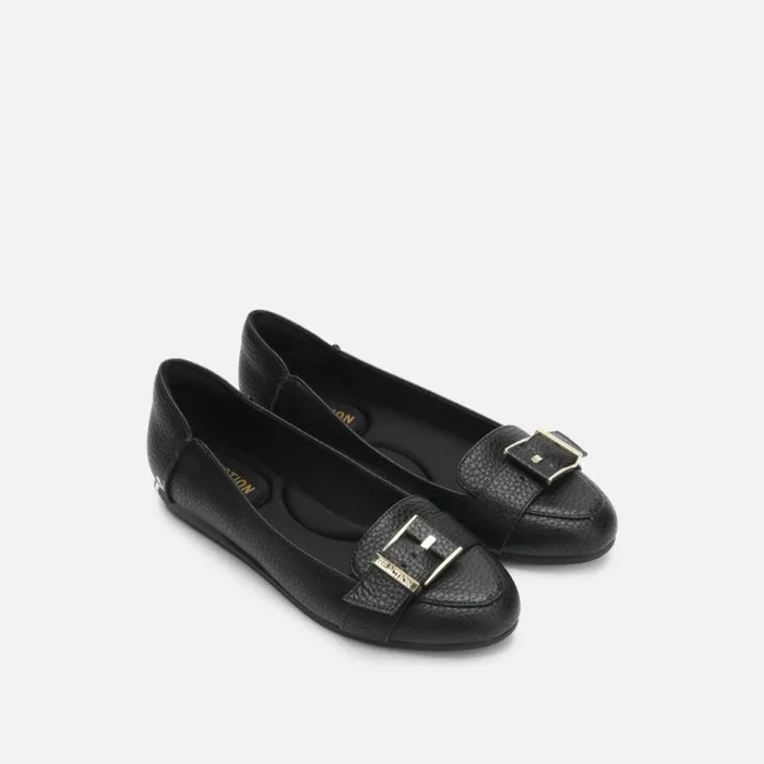 Kenneth Cole Viv Buckle Ballet Black Women Flats
