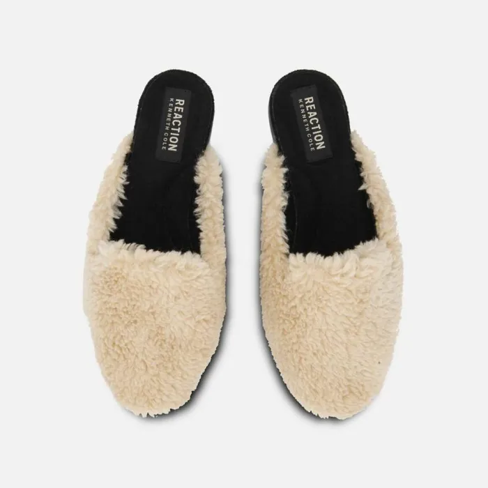 Kenneth Cole Viv Cozy Slide Slipper Natural Women Flats