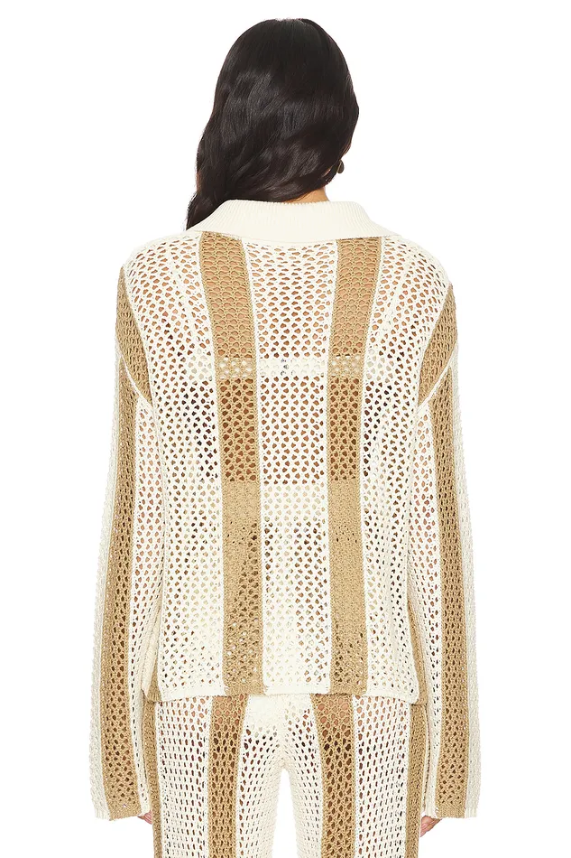Kerim Stripe Top Ivory and Beige Stripe Women Lovers and Friends Tops