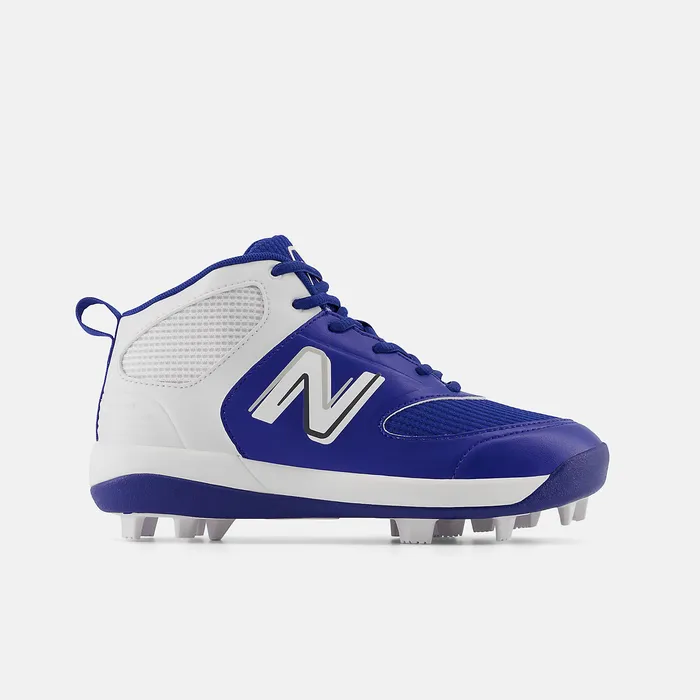 Kids New Balance 3000 v6 Rubber Molded Blue with White Cleats