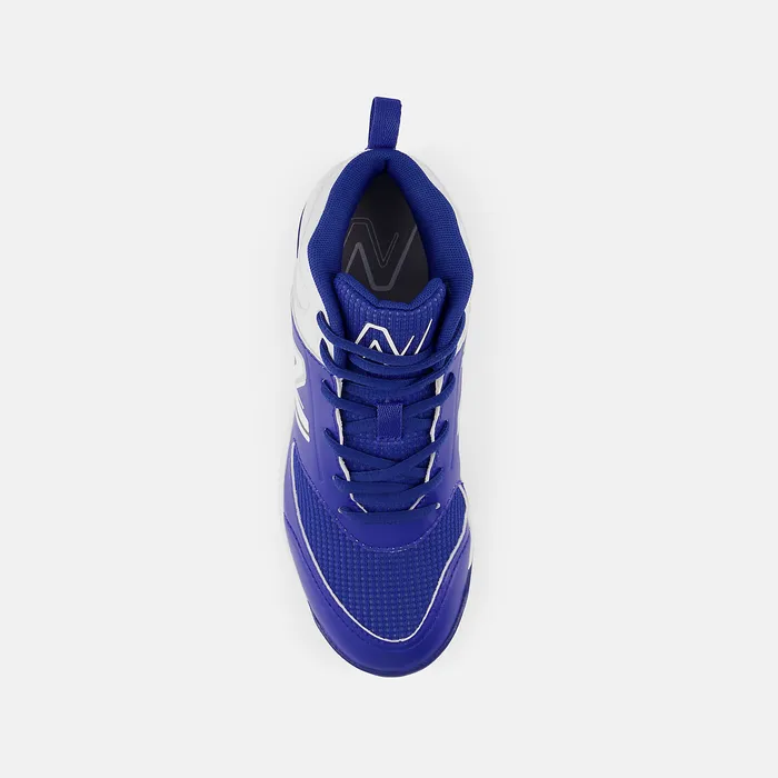 Kids New Balance 3000 v6 Rubber Molded Blue with White Cleats