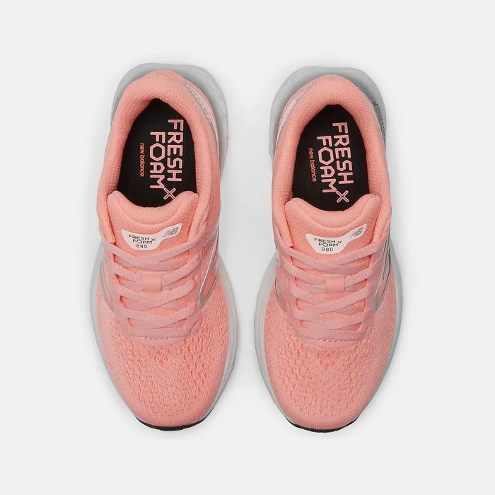 Kids New Balance Fresh Foam X 880v12 Grapefruit with Metallic Silver Size 105 8211 3 Kids New Balance Fresh Foam X 880v12 Grapefruit with Metallic Silver Size 105 8211 3