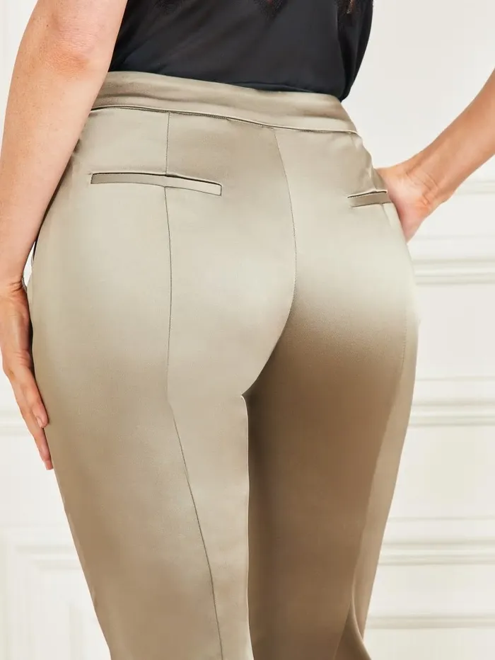 Kim Satin Pant Natural Siena Bottoms GUESS Women Kim Satin Pant Natural Siena Bottoms GUESS Women