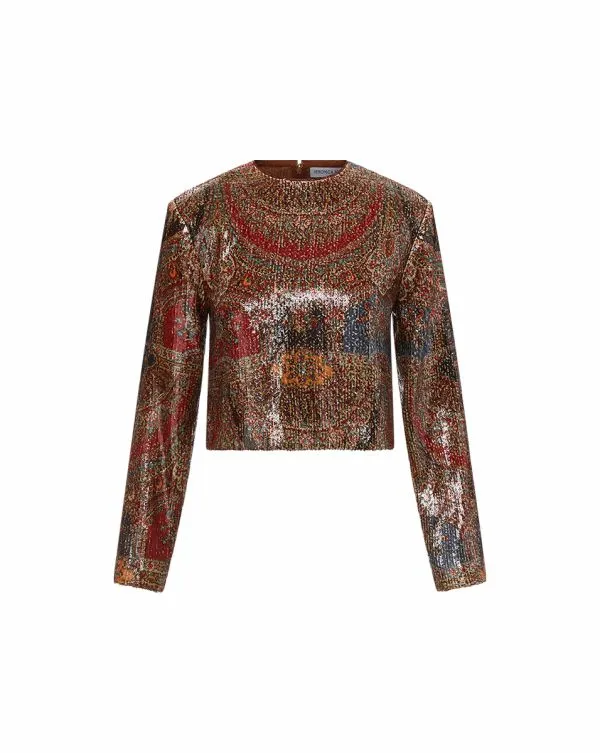 Kippa Sequin Top Red Multi Women Veronica Beard Tops Kippa Sequin Top Red Multi Women Veronica Beard Tops