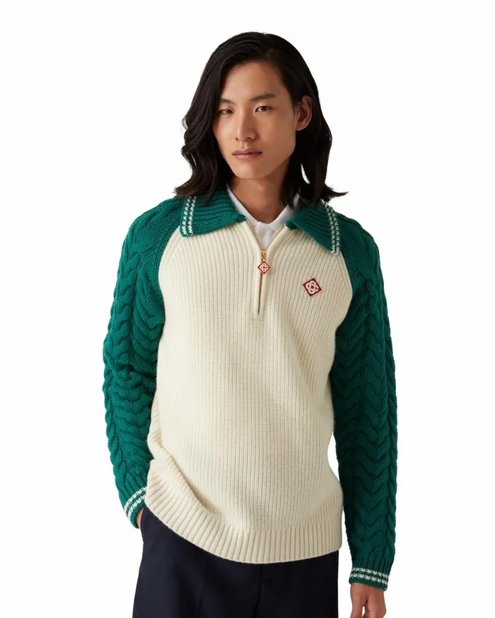 Knitwear Men Casablanca Paris Cashmere Cable Knit Jumper