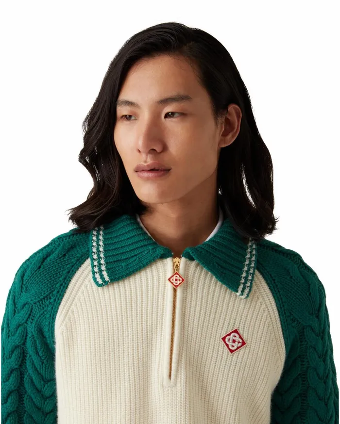 Knitwear Men Casablanca Paris Cashmere Cable Knit Jumper