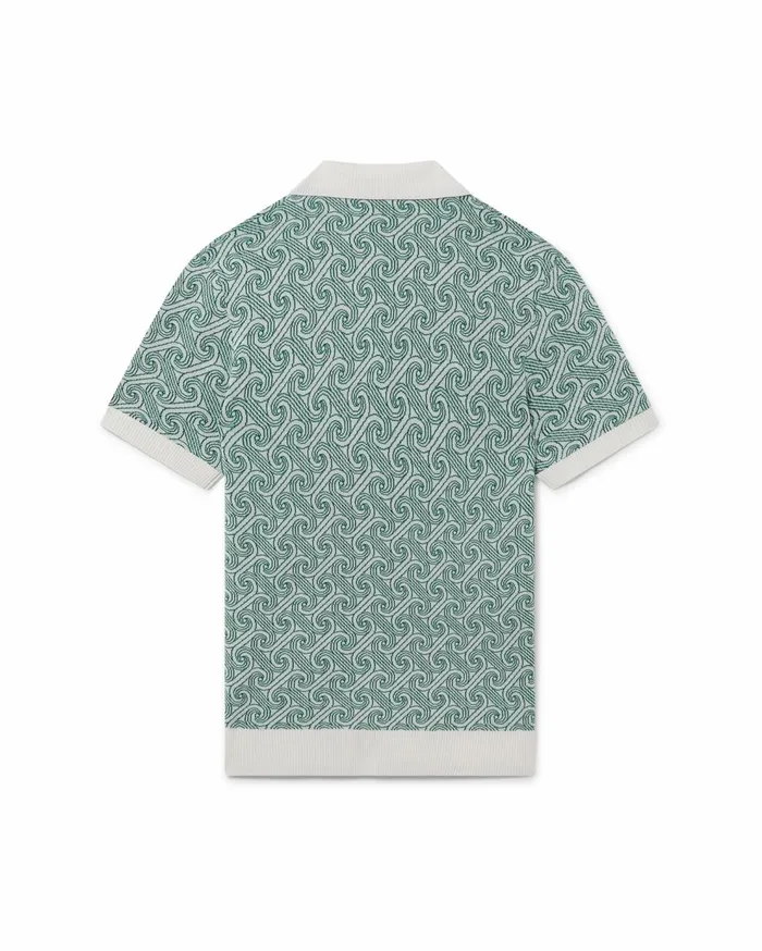 Knitwear Men Casablanca Paris Column Jacquard Monogram Polo Shirt