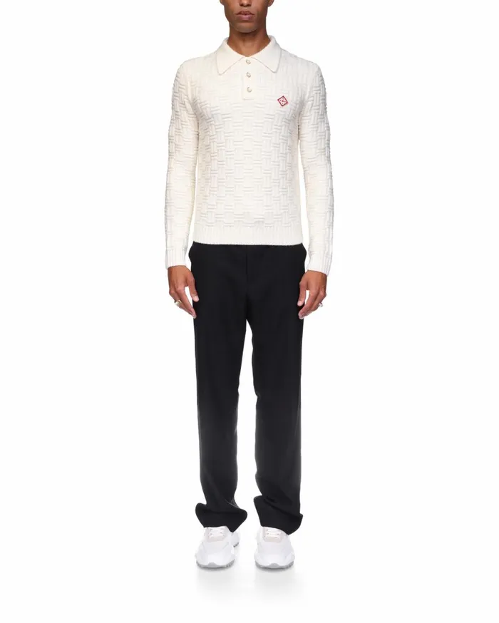 Knitwear Men Casablanca Paris Column Knit Polo Shirt