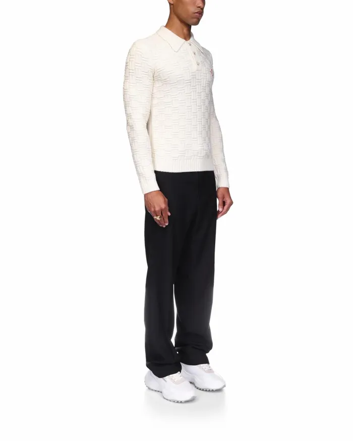 Knitwear Men Casablanca Paris Column Knit Polo Shirt