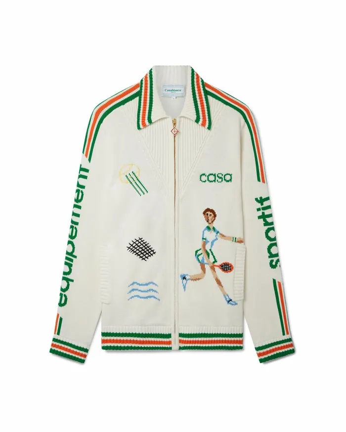Knitwear Men Casablanca Paris Le Jeu Intarsia Knit Jacket
