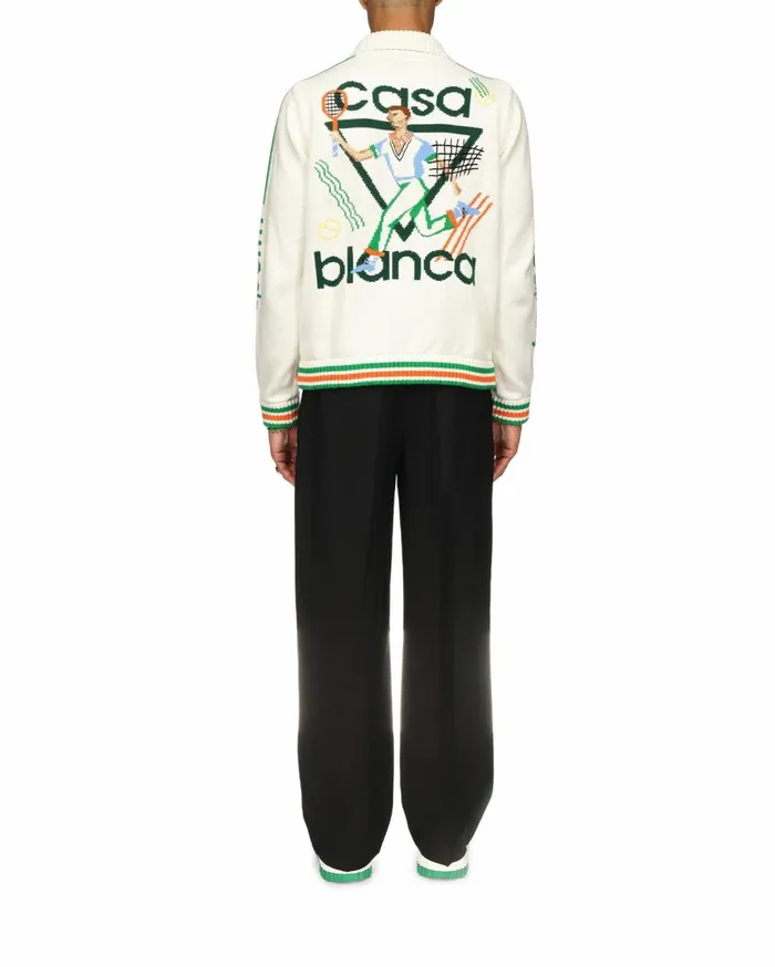 Knitwear Men Casablanca Paris Le Jeu Intarsia Knit Jacket Knitwear Men Casablanca Paris Le Jeu Intarsia Knit Jacket