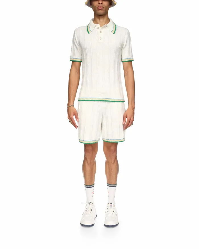 Knitwear Men Casablanca Paris Rib Boucle Polo Shirt