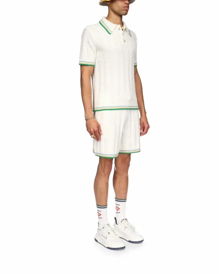Knitwear Men Casablanca Paris Rib Boucle Polo Shirt