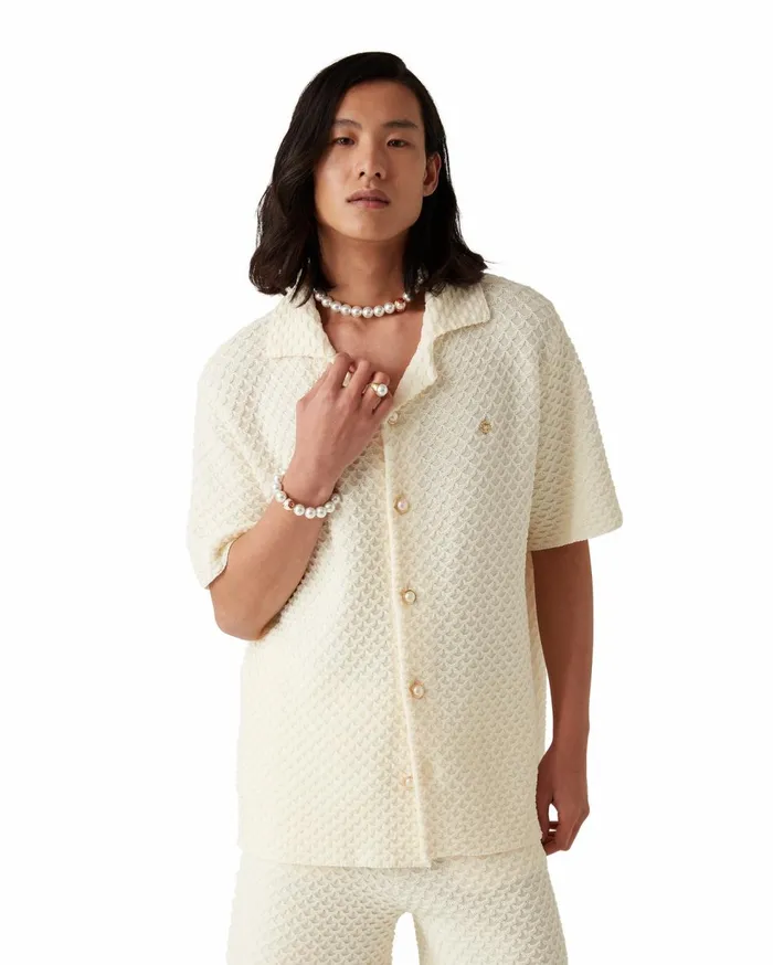Knitwear Men Casablanca Paris Textured Knitted Shirt