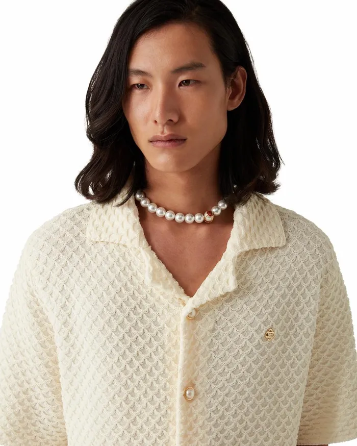 Knitwear Men Casablanca Paris Textured Knitted Shirt