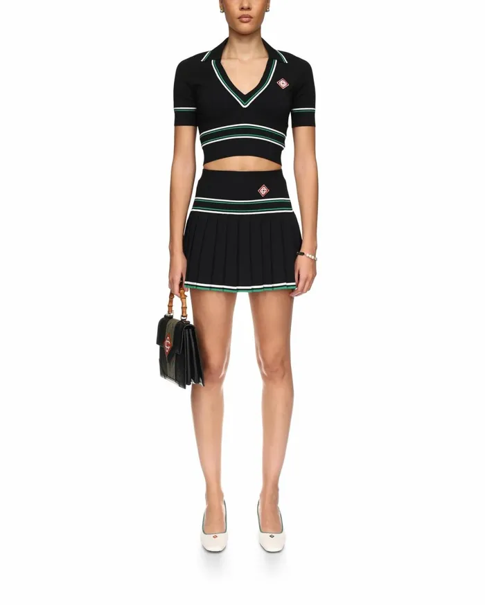 Knitwear Women Casablanca Paris Pleated Knit Skirt