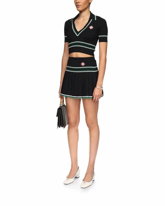 Knitwear Women Casablanca Paris Pleated Knit Skirt
