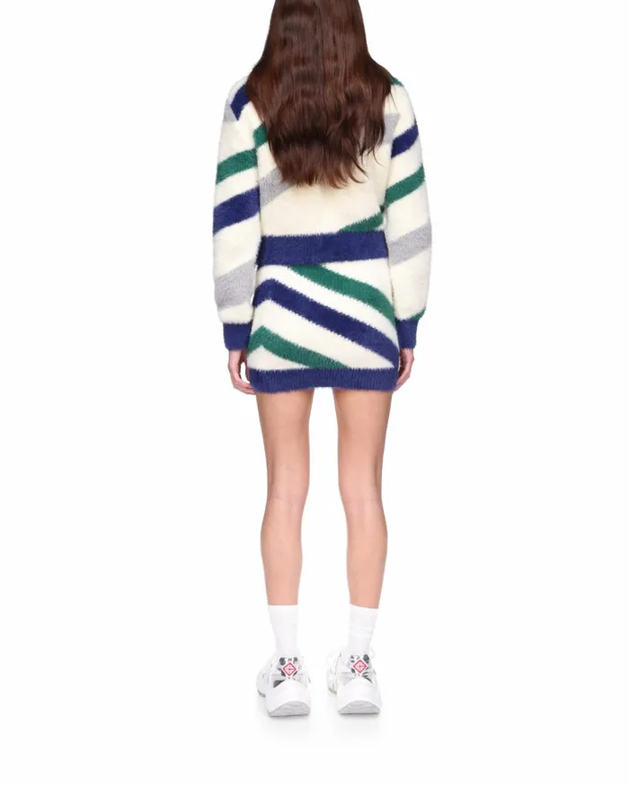 Knitwear Women Casablanca Paris Striped Fluffy Zip Up Jumper