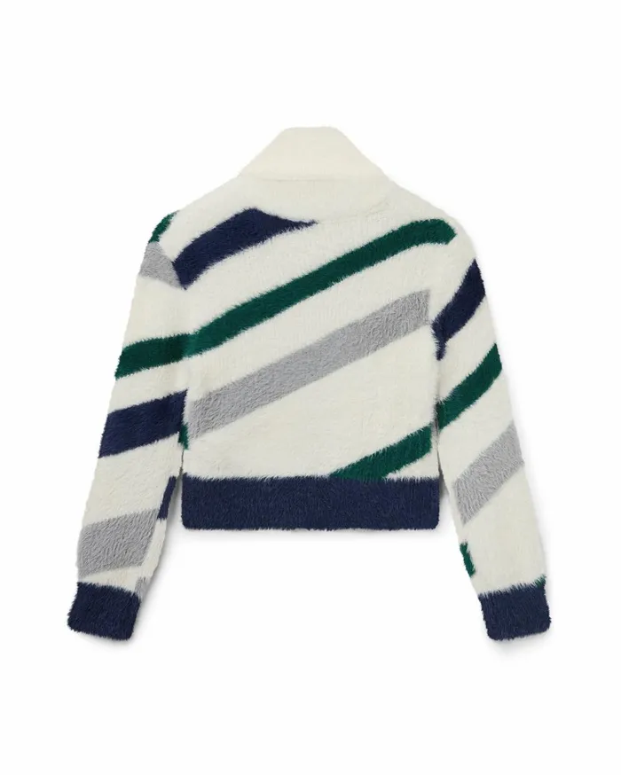 Knitwear Women Casablanca Paris Striped Fluffy Zip Up Jumper