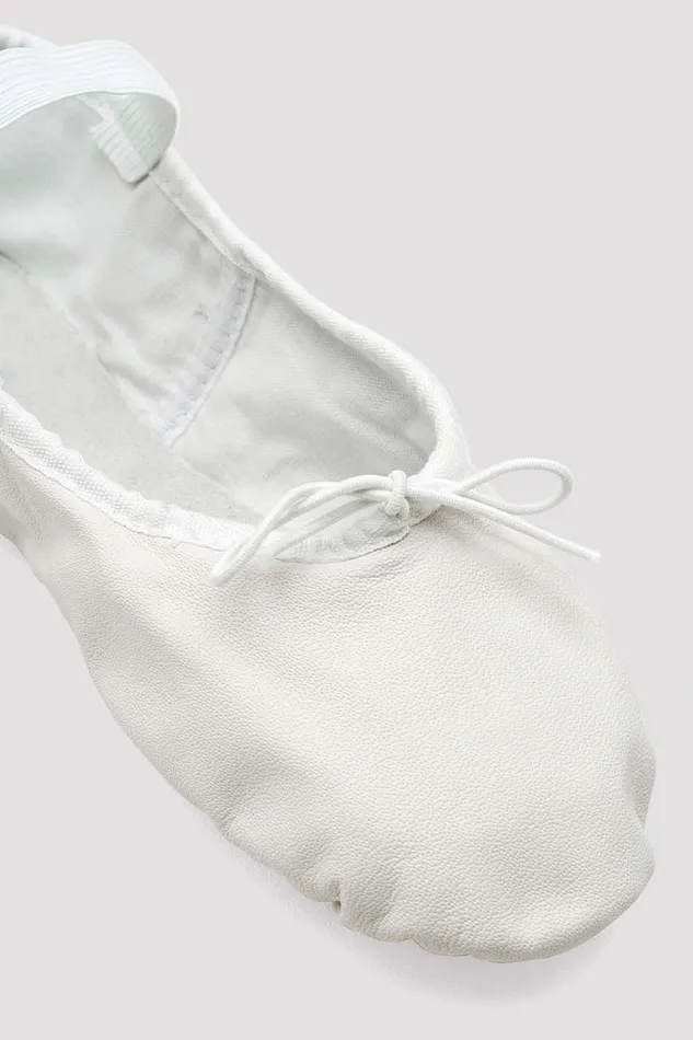 Ladies Dansoft Leather Ballet Shoes White Leather Adult Ballet Bloch