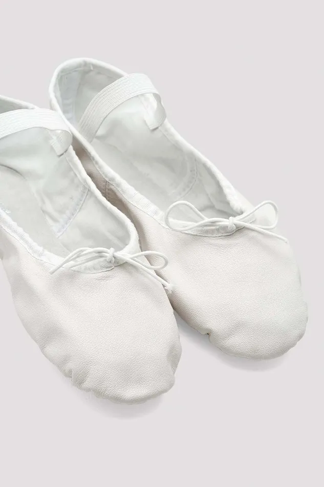 Ladies Dansoft Leather Ballet Shoes White Leather Adult Ballet Bloch