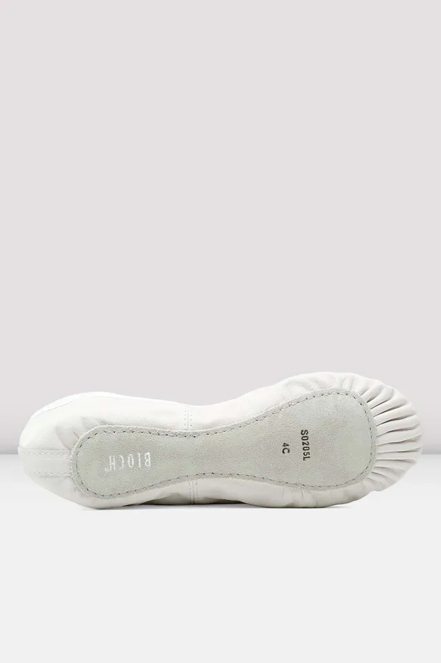 Ladies Dansoft Leather Ballet Shoes White Leather Adult Ballet Bloch