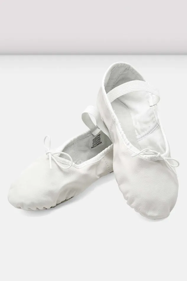Ladies Dansoft Leather Ballet Shoes White Leather Adult Ballet Bloch
