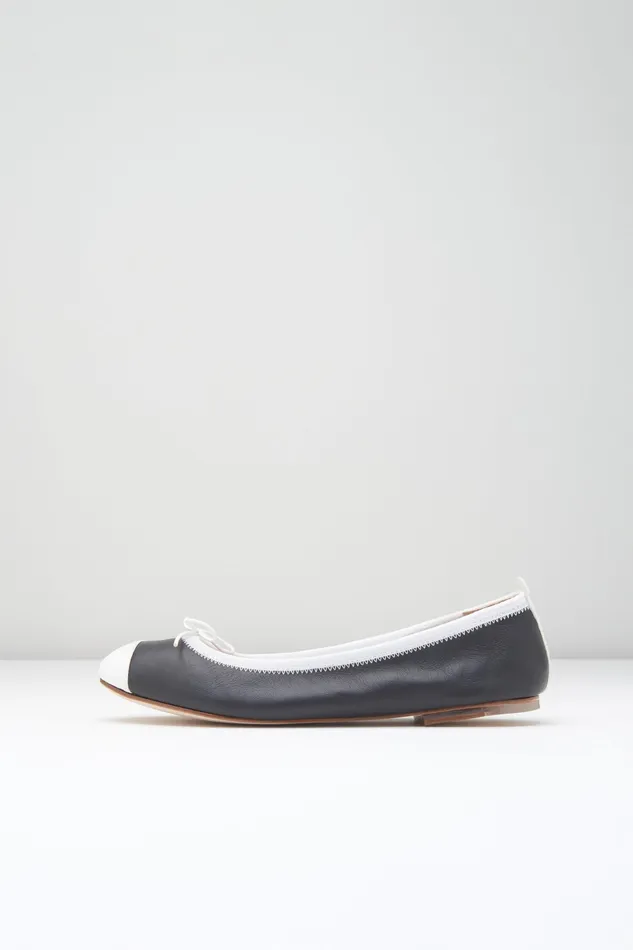 Ladies Rigel Ballet Flats Black White Leather Adult Ballet Flats Bloch
