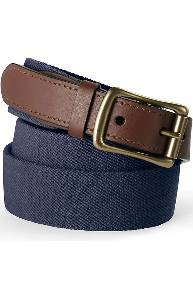 Lands039 End Accessories Men Elastic Surcingle Belt Radiant Navy