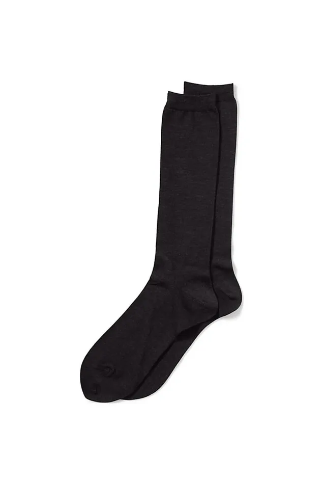 Lands039 End Accessories Men Silk Sock Liner Dark Charcoal Heather