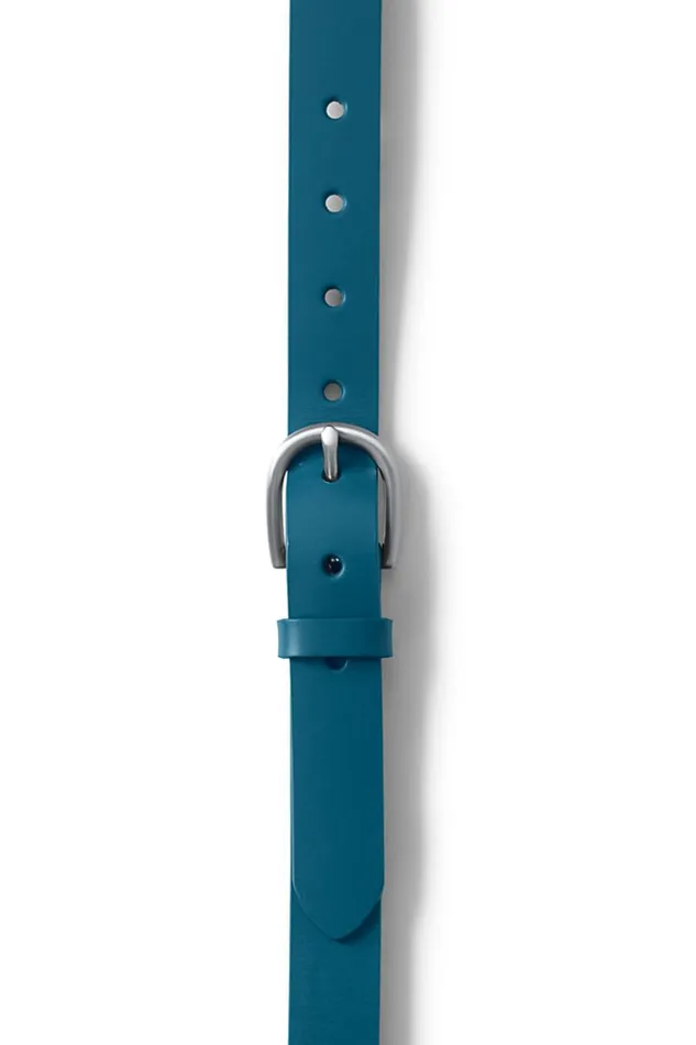 Lands039 End Accessories Women Classic Leather Belt Baltic Teal