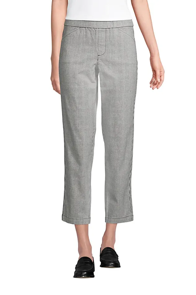 Lands039 End Capris and Crop Pants Women Mid Rise Pull On Chino Crop Pants Black Glen Plaid Lands039 End Capris and Crop Pants Women Mid Rise Pull On Chino Crop Pants Black Glen Plaid