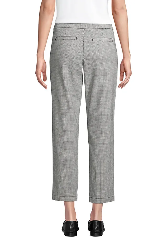 Lands039 End Capris and Crop Pants Women Mid Rise Pull On Chino Crop Pants Black Glen Plaid Lands039 End Capris and Crop Pants Women Mid Rise Pull On Chino Crop Pants Black Glen Plaid