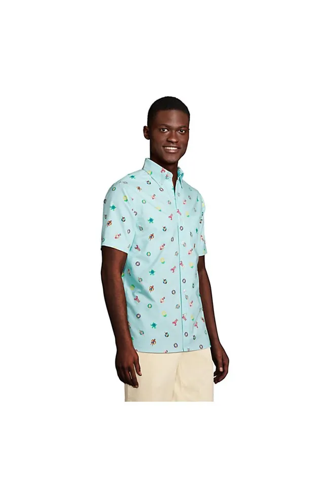 Lands039 End Casual Shirts Men Short Sleeve Traditional Fit Sail Rigger Oxford Light Blue Pool Floaties Lands039 End Casual Shirts Men Short Sleeve Traditional Fit Sail Rigger Oxford Light Blue Pool Floaties