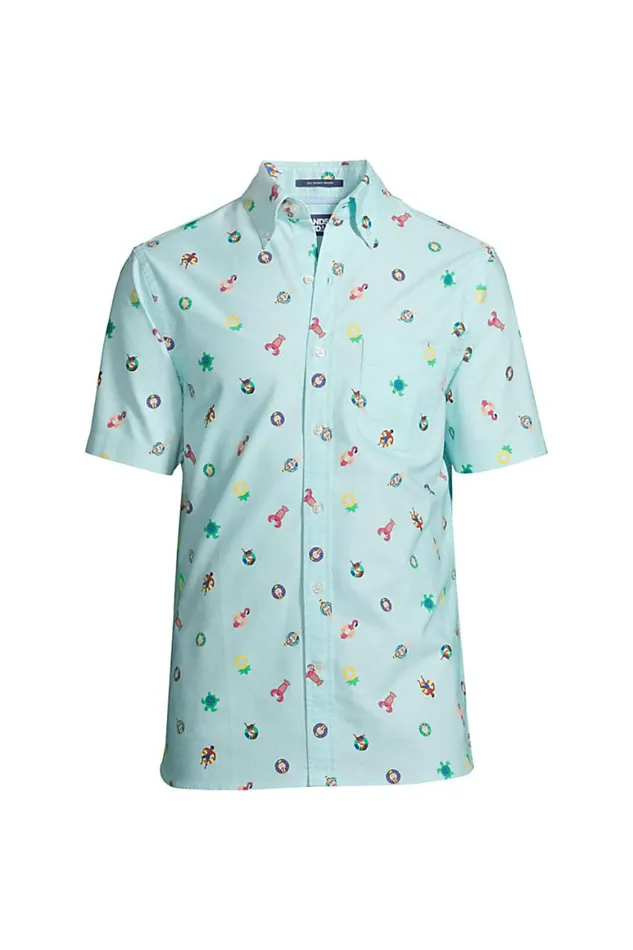 Lands039 End Casual Shirts Men Short Sleeve Traditional Fit Sail Rigger Oxford Light Blue Pool Floaties Lands039 End Casual Shirts Men Short Sleeve Traditional Fit Sail Rigger Oxford Light Blue Pool Floaties