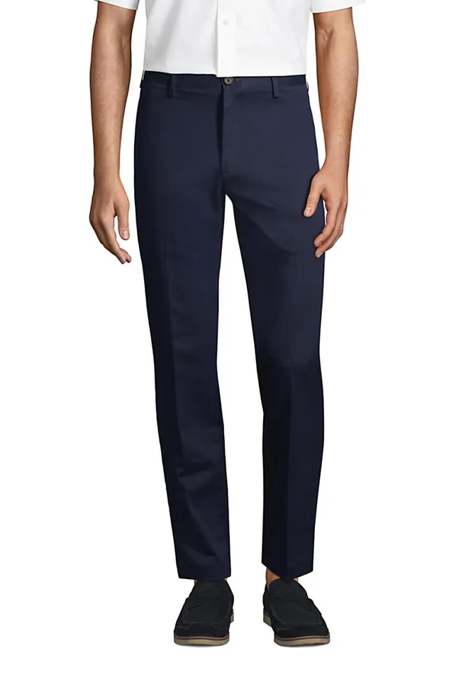Lands039 End Chinos and Casual Pants Men Tailored Fit No Iron Chino Pants Radiant Navy