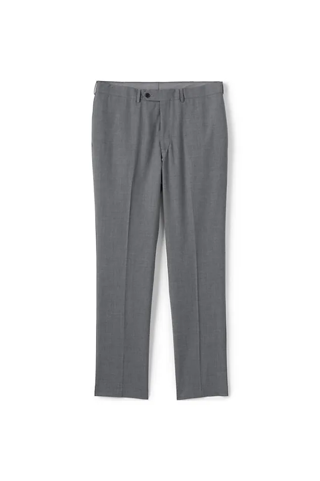 Lands039 End Chinos and Casual Pants Men Traditional Fit Suit Pants Light Charcoal