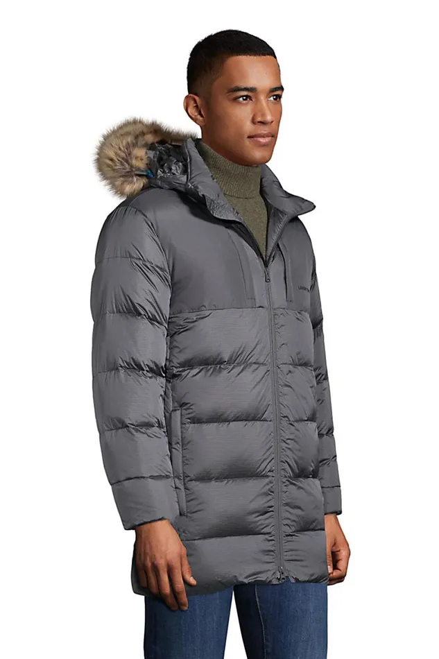 Lands039 End Coats and Jackets Men Down Wide Channel Parka Charcoal Lands039 End Coats and Jackets Men Down Wide Channel Parka Charcoal