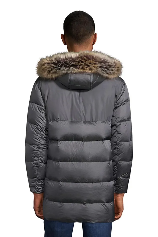 Lands039 End Coats and Jackets Men Down Wide Channel Parka Charcoal Lands039 End Coats and Jackets Men Down Wide Channel Parka Charcoal